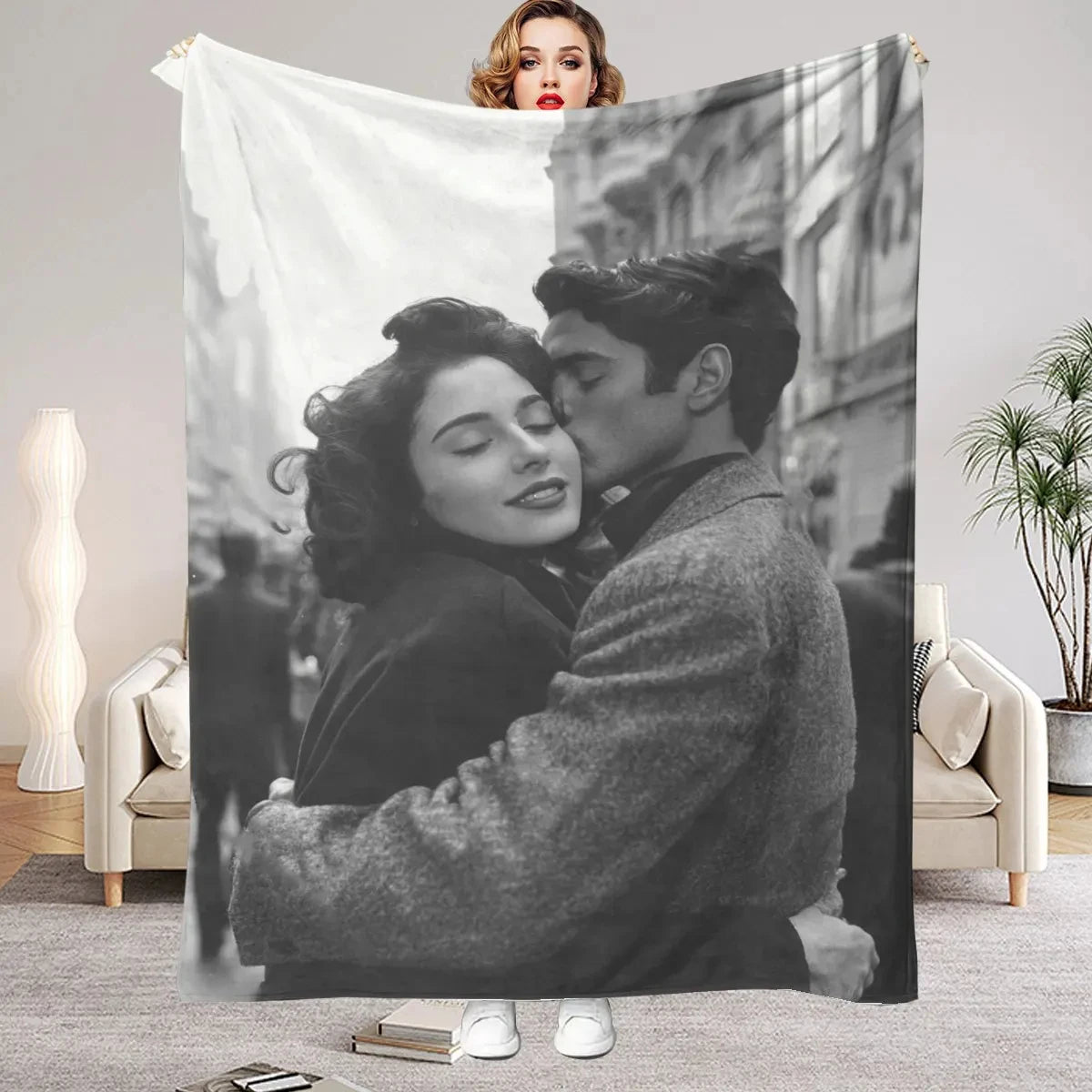 Custom Photo Flannel Blanket, Personalized Gift