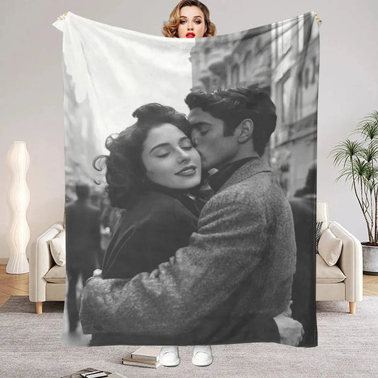 Custom Photo Flannel Blanket, Personalized Gift