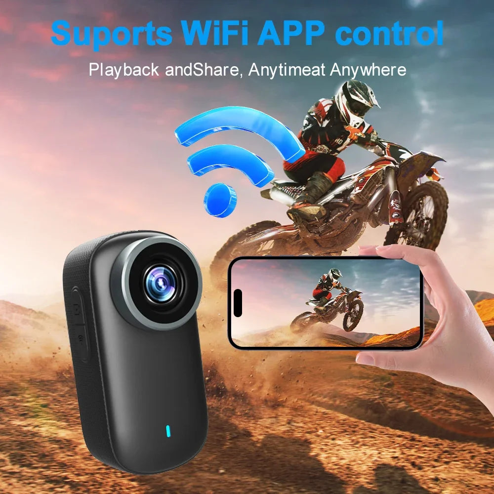 4K Waterproof Magnetic Bike Camera with WiFi Connectivity