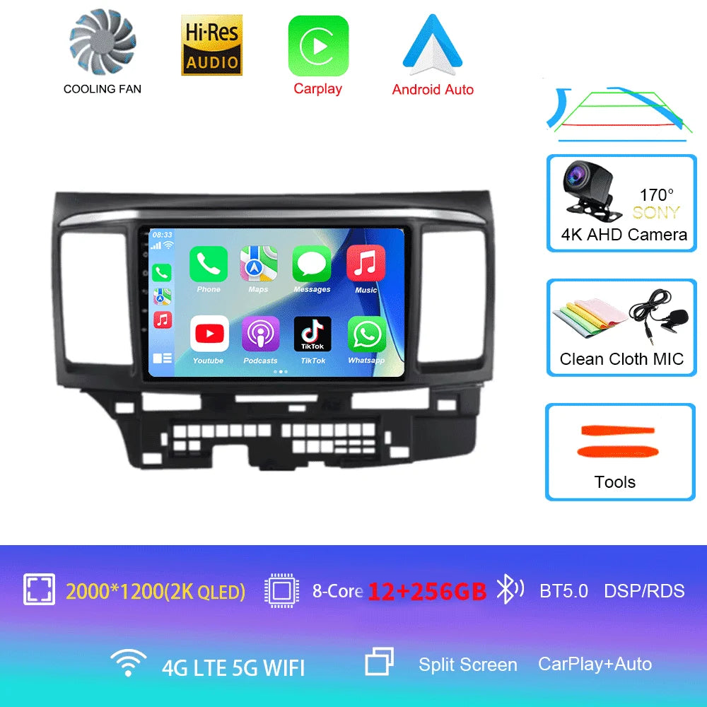 9" Android Car Stereo for Mitsubishi Lancer 9, 10 & X (2008–2016) — CarPlay, Android Auto, GPS, Touchscreen