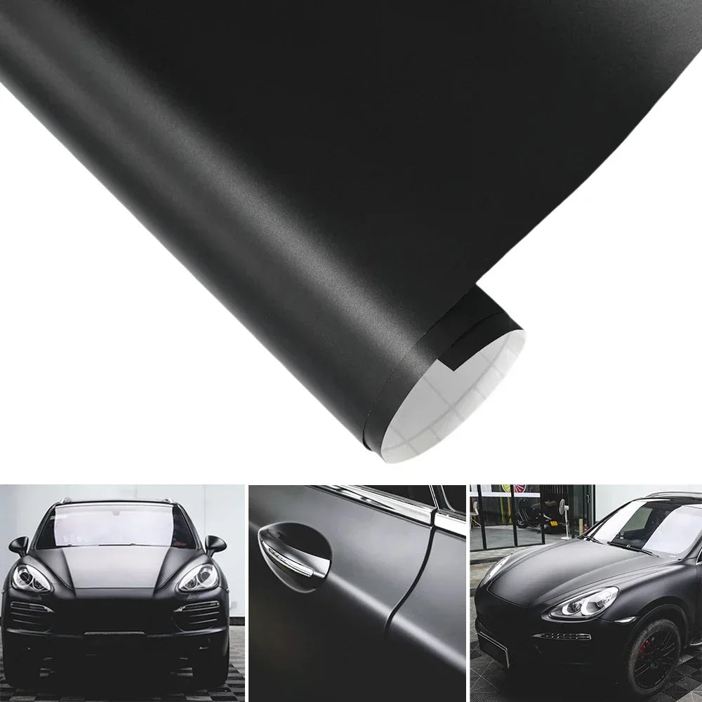 Premium Matte Black Vinyl Car Wrap Roll Film Sticker Vehicle Decal Body Trim Motorcycle Auto Decoration Film Air Bubble Free
