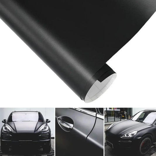 Premium Matte Black Vinyl Car Wrap Roll Film Sticker Vehicle Decal Body Trim Motorcycle Auto Decoration Film Air Bubble Free