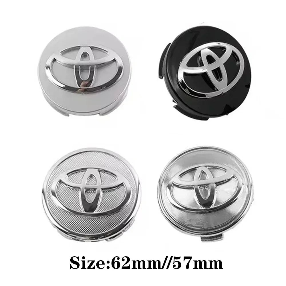 4pcs/Lot 57mm 62mm Refitting Car Wheel Center Caps Hub Center Covers For Toyota YARiS RAIZE Corolla Camry RAV4 Car Accessories