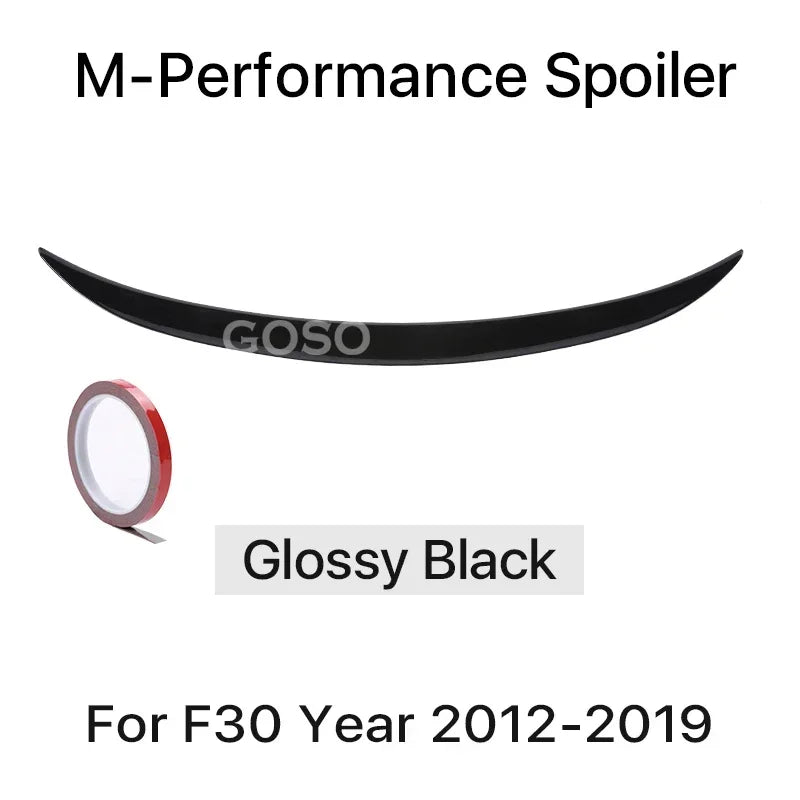 Carbon Fiber Rear Bumper Lip Trunk Wing MP M4 PSM Style Roof Spoiler Kit For BMW 3 Series F30 F31 F35 2026-2026 Gloss Black