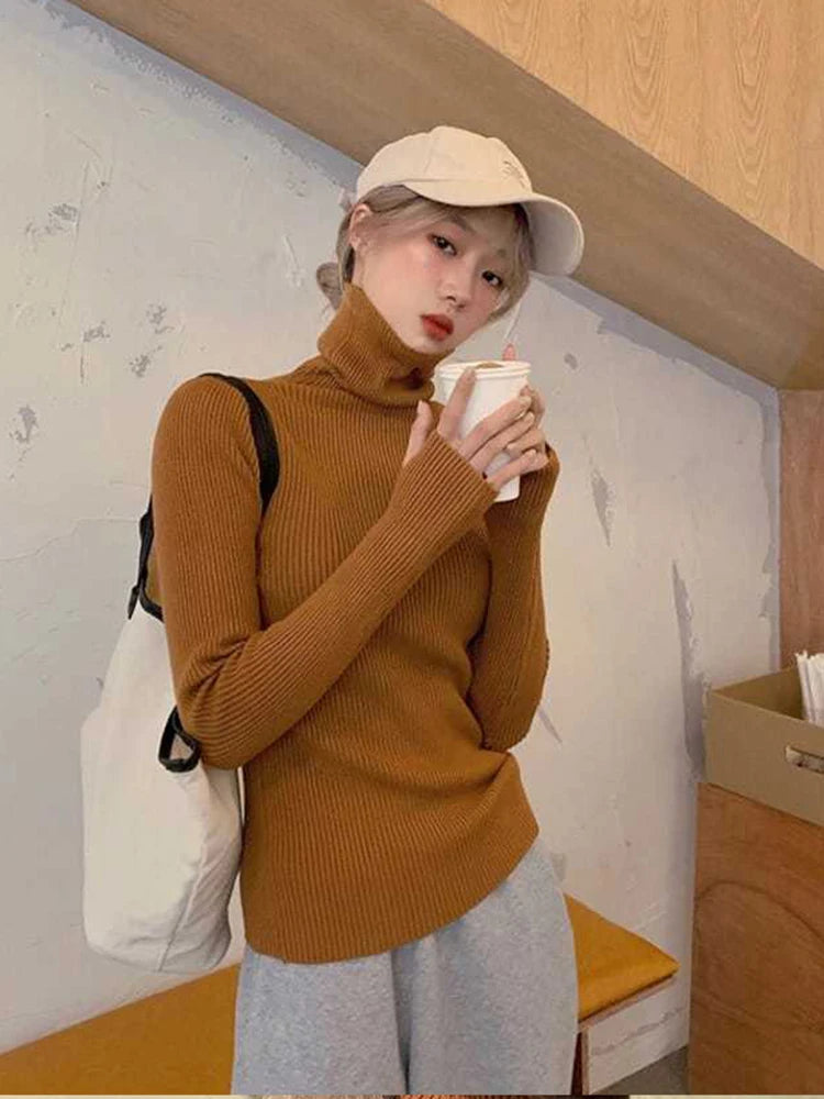 Women's turtleneck knit sweater, warm basic — view 16 of 20