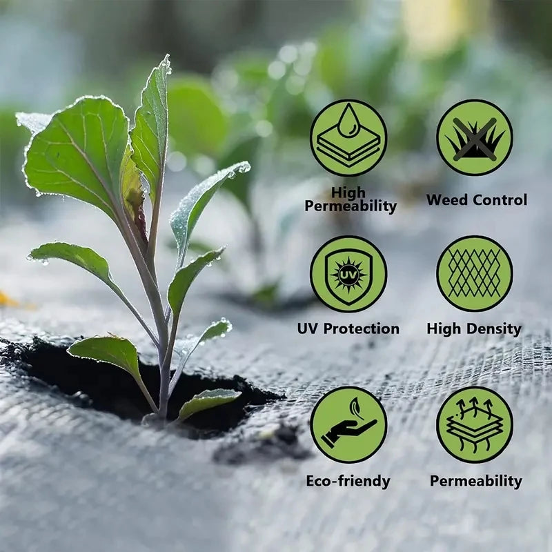 Weed Barrier Fabric Heavy Duty, Woven Weed Control Fabric, Non-Slip Outdoor Rubber Floor Mats, Weed Block Polyethylene Ground Co