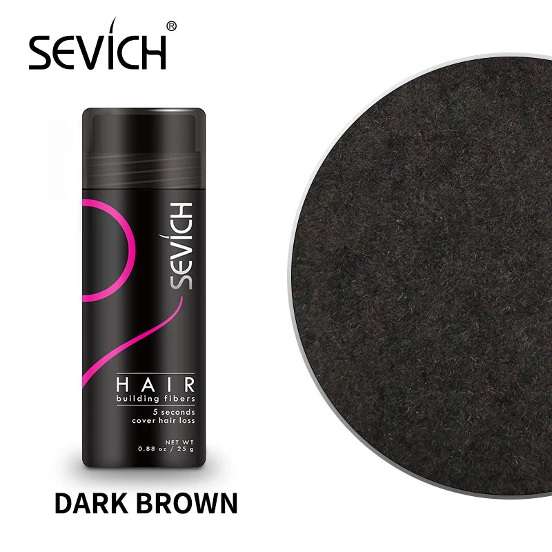 Sevich 25g Hair Building Fibers Keratin Hair Fiber Professional Instant Regrowth Powder for Men and Women Hair Loss Products