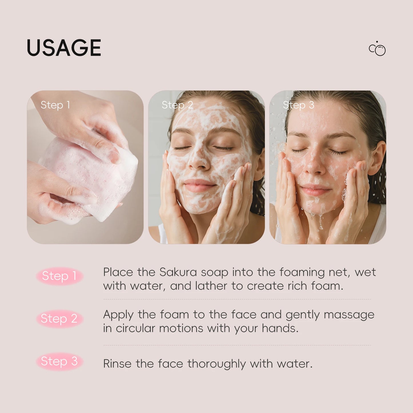 LAIKOU Japan Sakura Bar Soap 5pcs Deep Cleansing Soften Skin Even Tone 90g