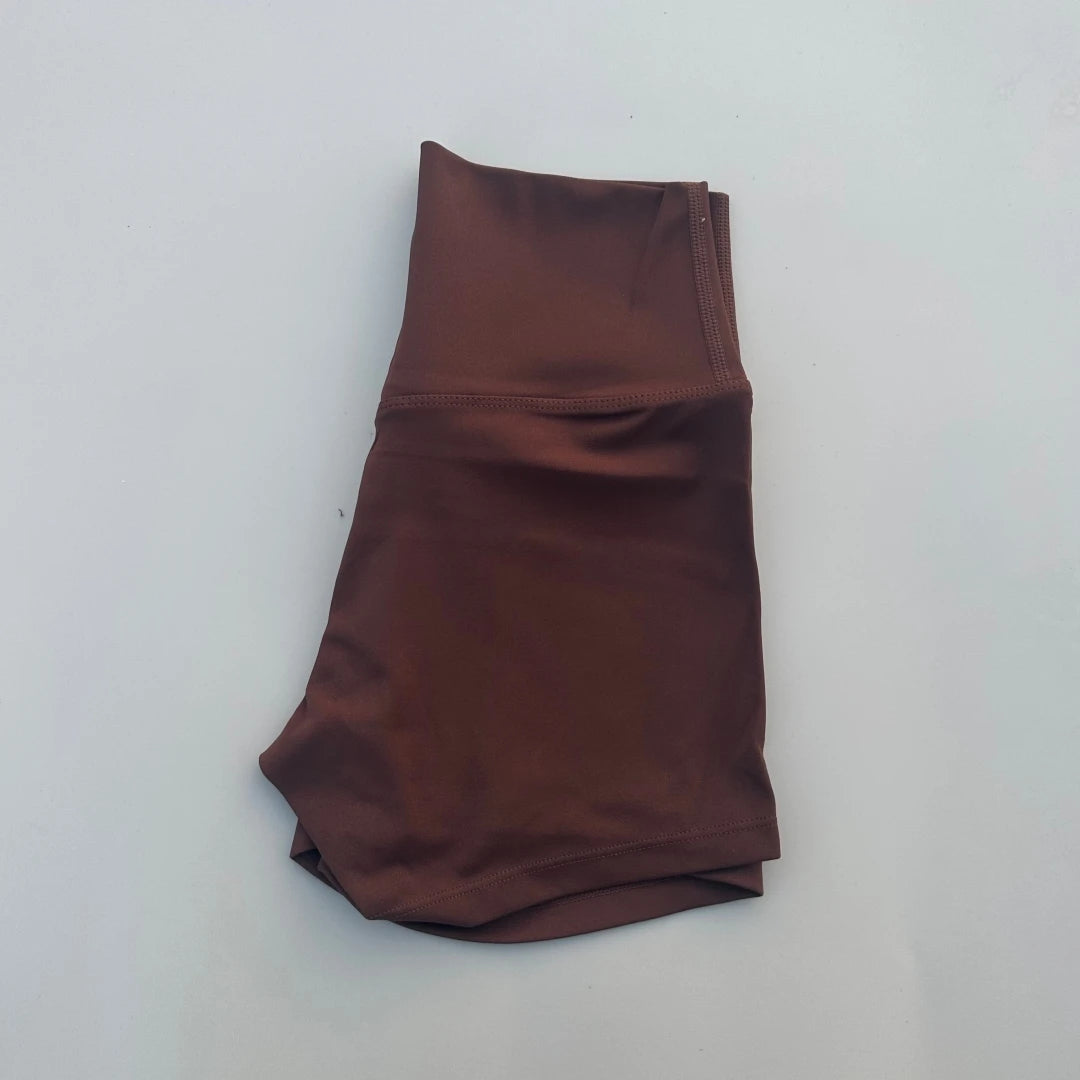 Solid Color Tight Compression Sport Short High Waist Yoga Ultrashort Legging Training Soft Women Gym Athletic Tight Squat Proof