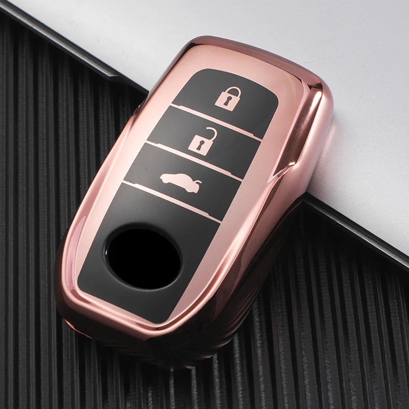 TPU Car Smart 3/4 Button Key Cover Case Bag Shell Holder for Toyota Avalon CHR C-HR Camry Corolla Prius Prado RAV4 Protector
