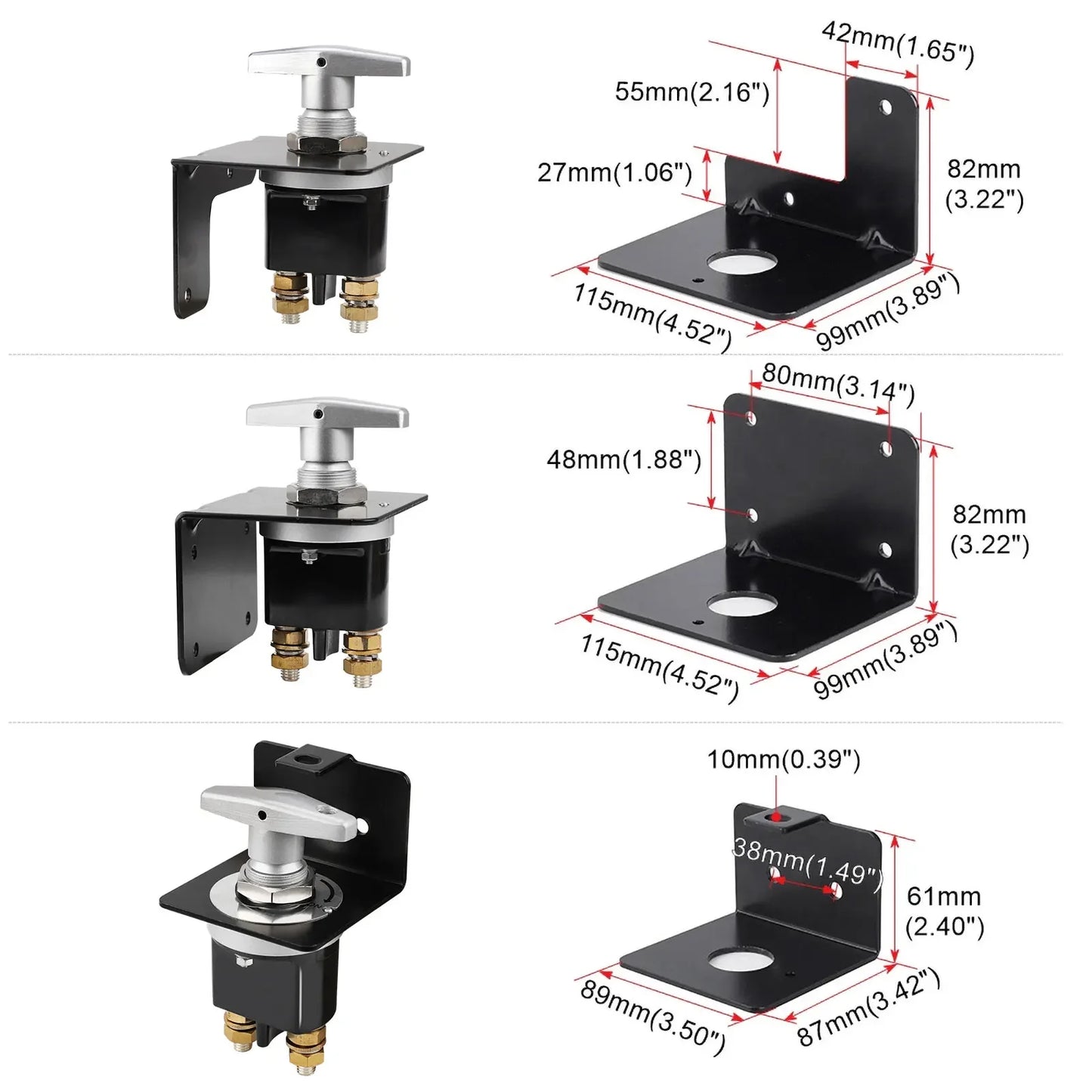 1500A Battery Circuit Cutter Disconnecter Isolator Heavy Duty Battery Kill Mass Switch With Keyhole For RV Camper Van Truck Boat