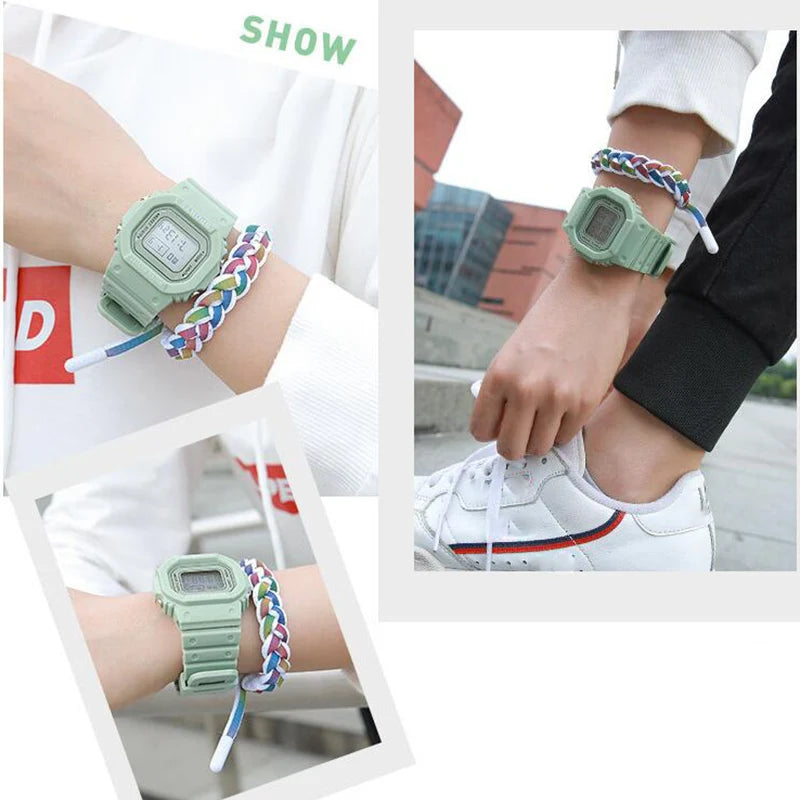 YIKAZE Square Digital Watch – LED Sports Watch for Men, Women & Kids