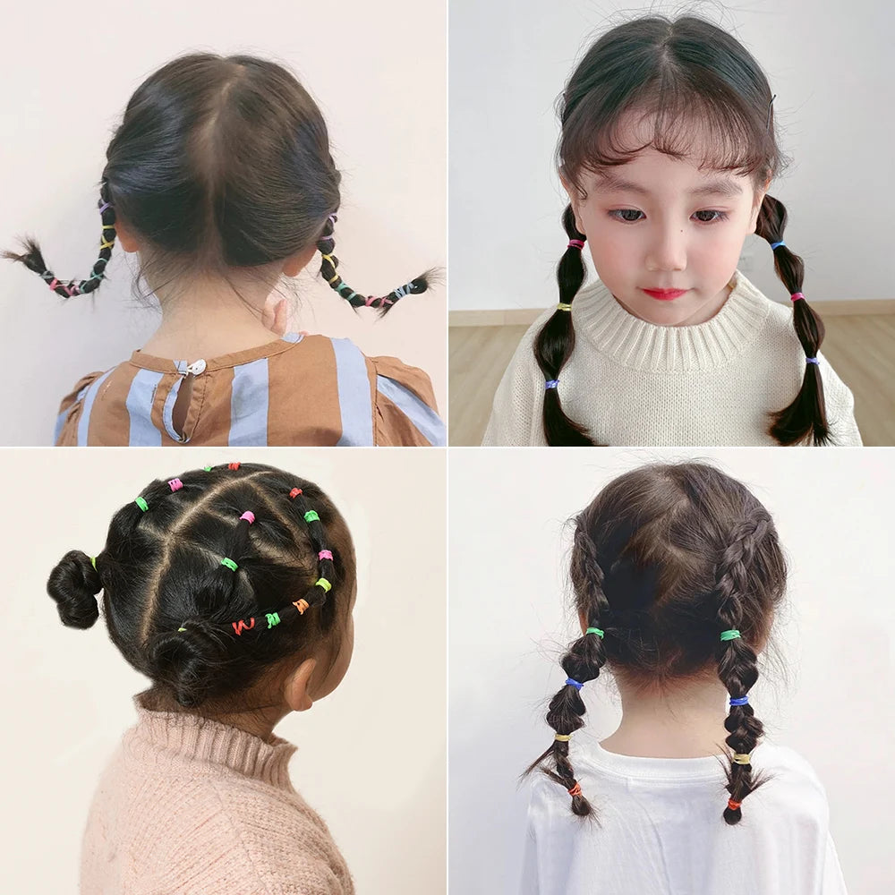 MMAlto Colorful Disposable Elastic Hair Ties for Girls – 500/1000/2026 Pcs Bulk Pack