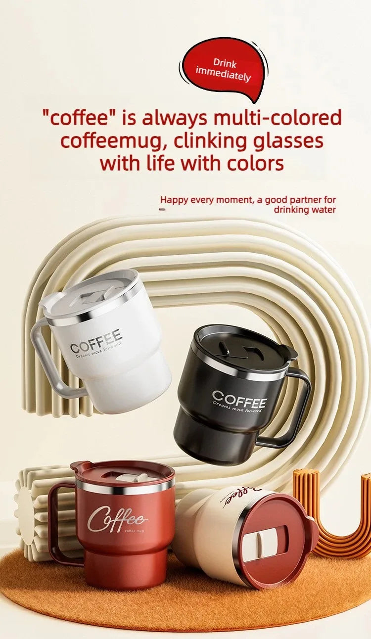 400ML Double Layer Coffee Mug 304 Stainless Steel Sealed Drinking Cup For Cold And Hot Water Insulated Milk Coffee Cup Drinkware