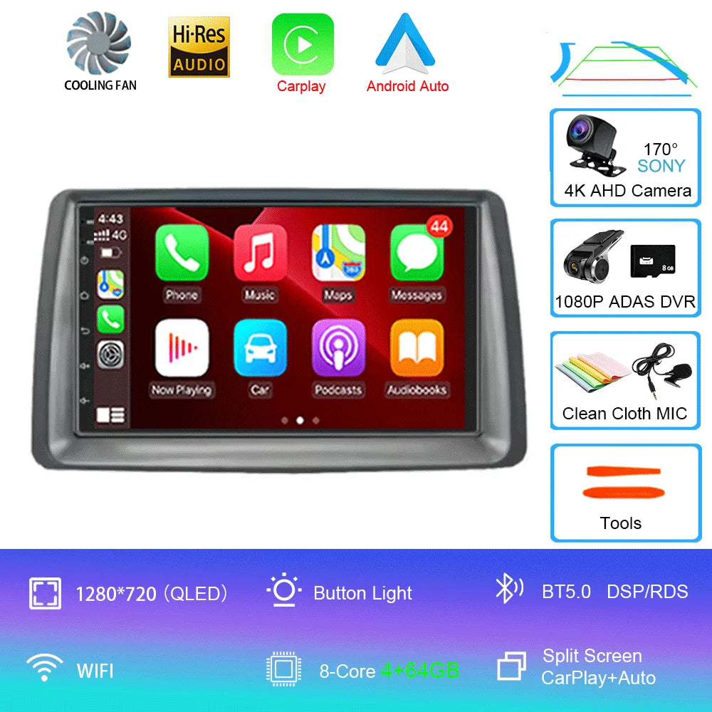 7" Car Radio Android 16 For FIAT Panda 2003 2004 2005 2006 2007 -2012 Stereo Multimedia Player Navigation Autoradio Carplay Auto