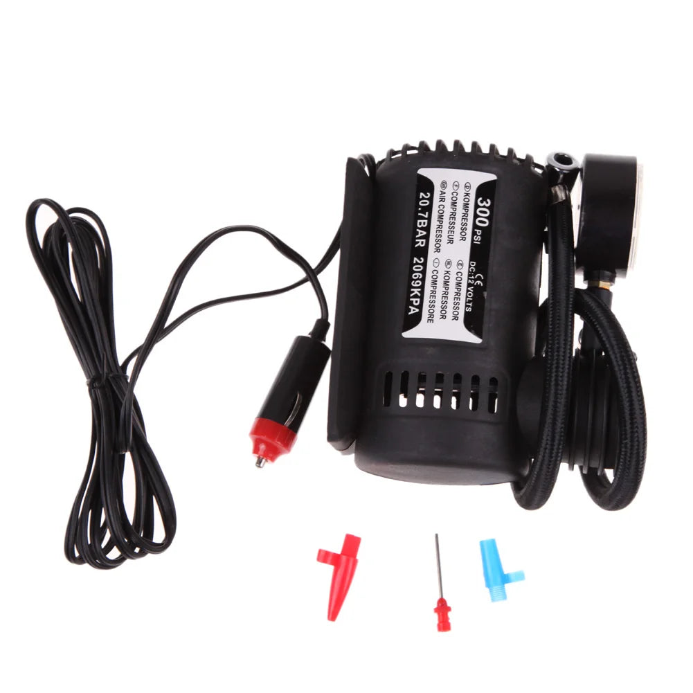 12V Portable Air Compressor with Pressure Gauge Smart Tire Pump Electric Air Pump for Moto Bike Car Tyre