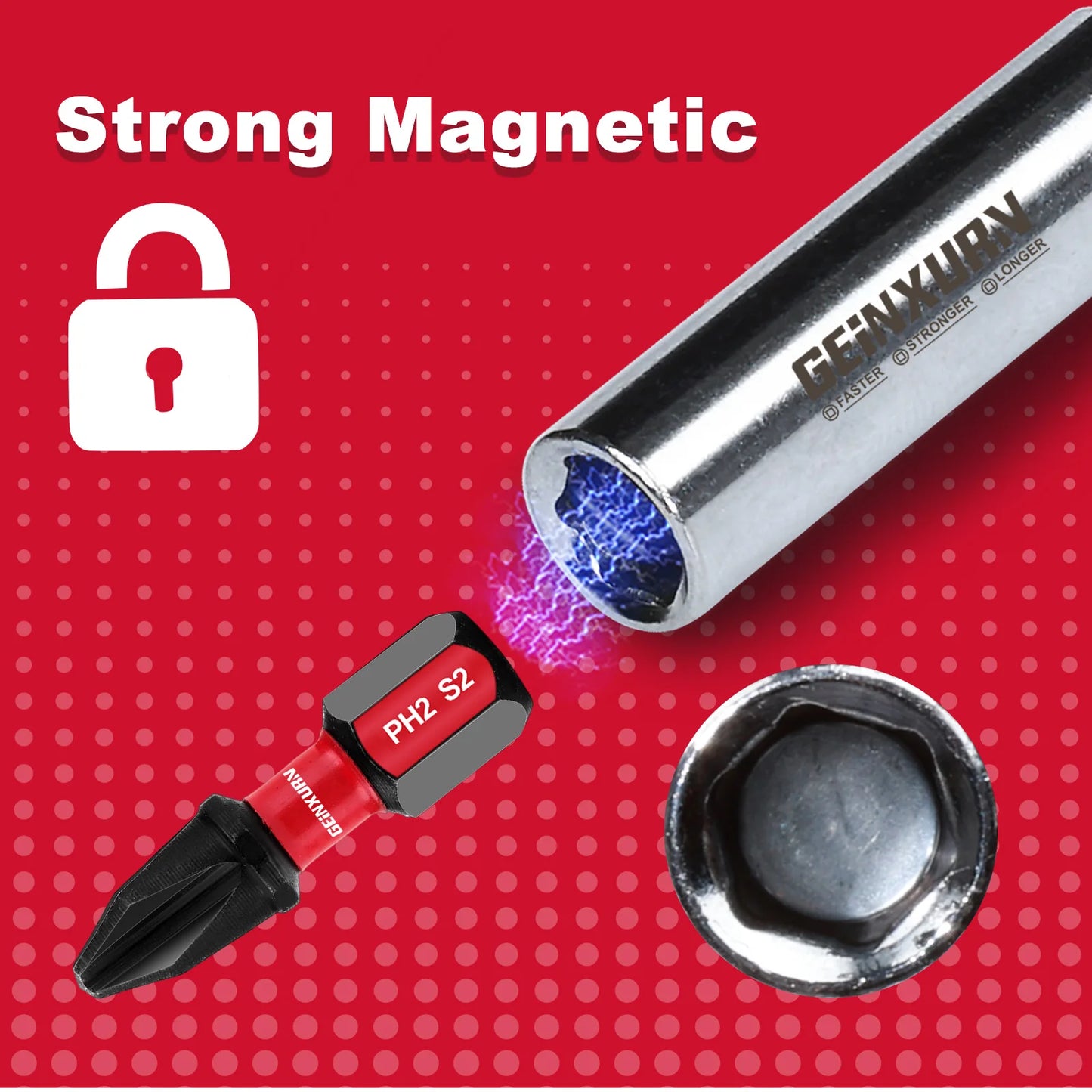 Geinxurn Mixed Screwdriver Bit Holders, Cr-V Extension Socket Drill Bit Magnetic Holder Hex Shank Quick-Change Drill Bit Guide