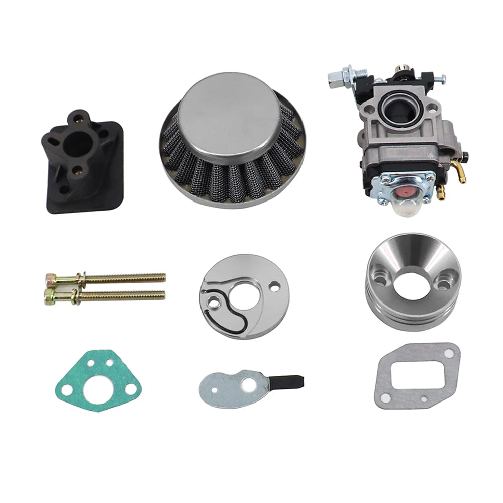 15mm 40-5 Brush Cutter Carburetor Kit Air Filter Adapter Plate Set Fit For 2 Stroke 43cc 47cc 49cc Gas Grass Trimmer Parts