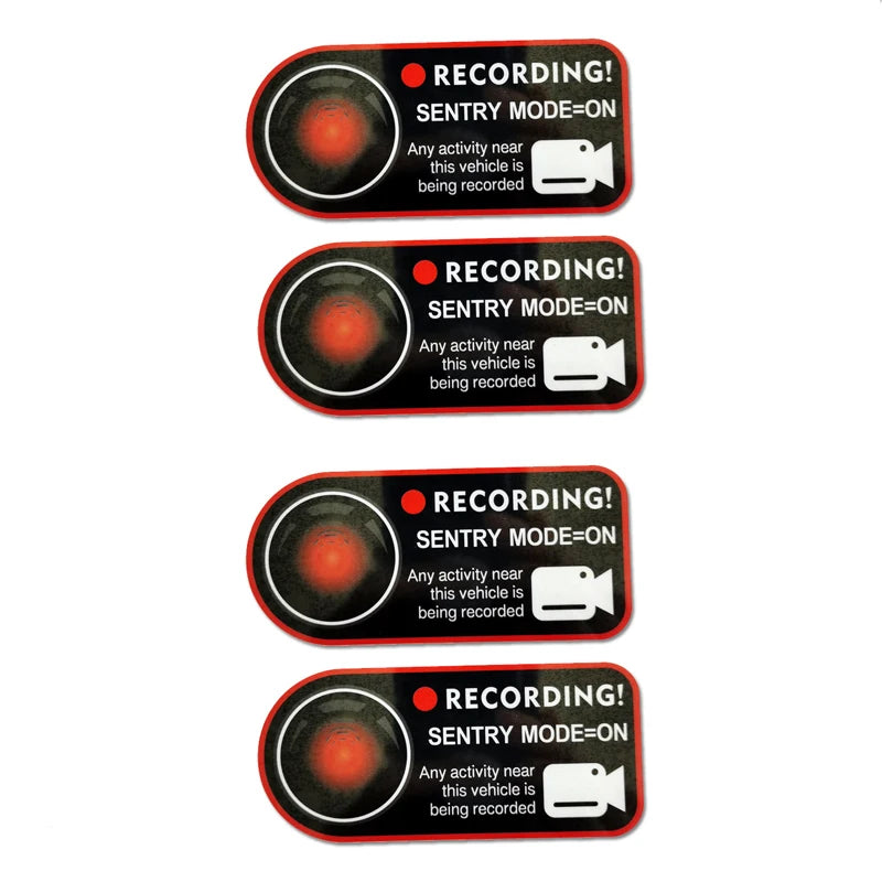 Car Window Sticker Recorder Logo Decal for Tesla BMW Benz Hyundai Honda Toyota Lexus Ford Kia Renault Peugeot Audi Accessories