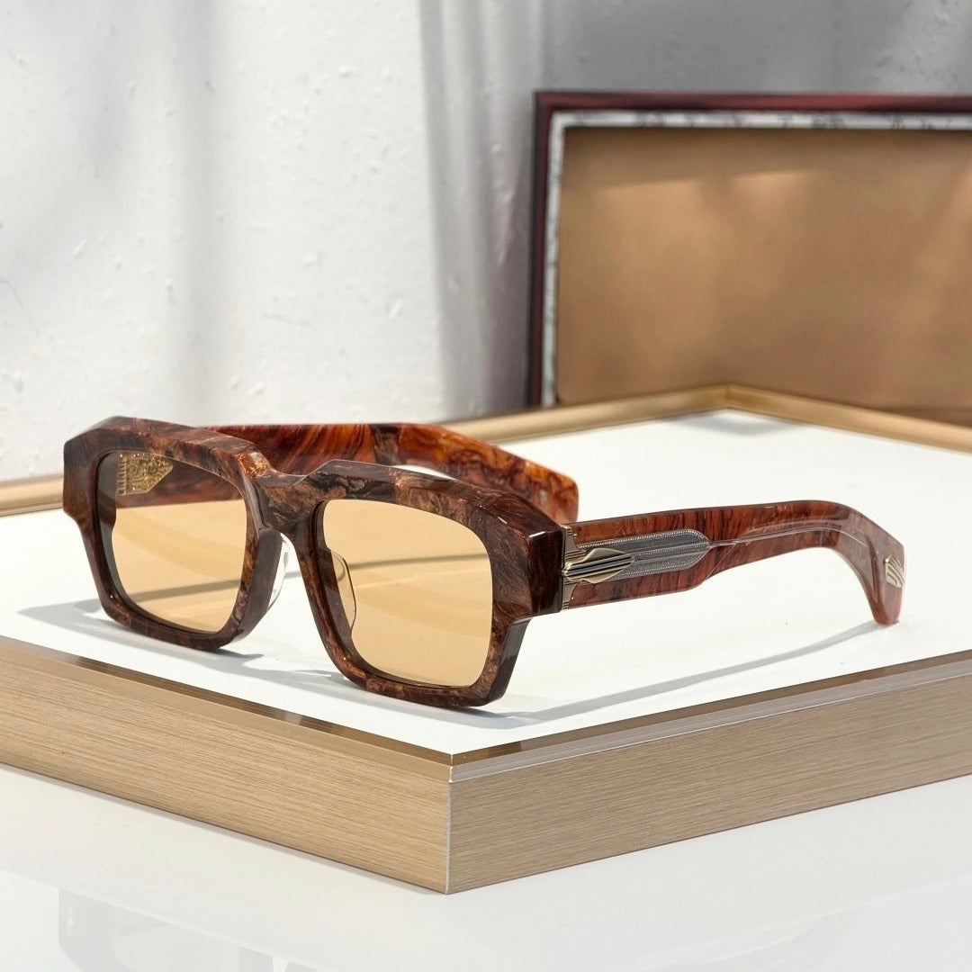 Handmade Acetate Square Sunglasses — Thick Frame, UV400