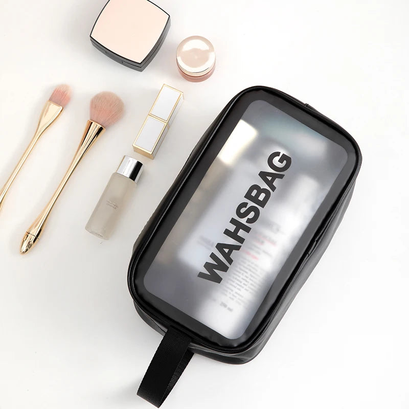 Large Capacity Makeup Bag Transparent PVC Waterproof Travel Toiletry Bag Cosmetics Organizer Storage Tote Clear 3Pcs Wash Bags