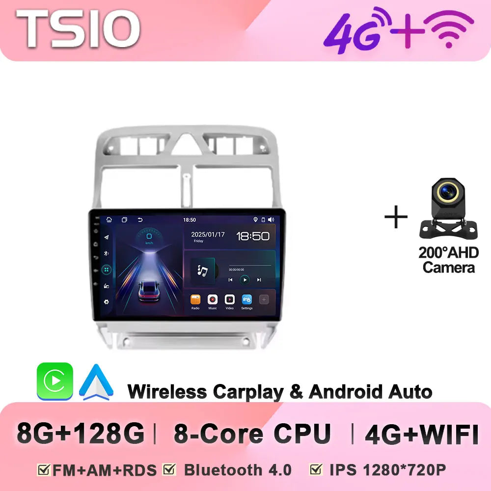 Car Radio Android 16 2din For Peugeot 307 1 2001 - 2008 GPS Navigation Smart Car Systems Wireless Android Auto Carplay 8 Core 4G