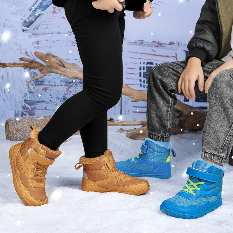 Kids Wide Toe Snow Boots - Fur Lined Barefoot-Style Winter Shoes - photo 5