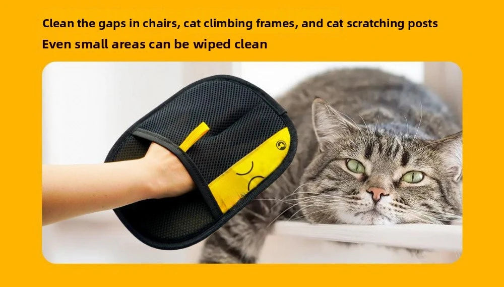 Pet Hair Removal Kit – Sticky Roller, Static Brush & Grooming Gloves for Cat & Dog Fur on Furniture, Car & Clothing