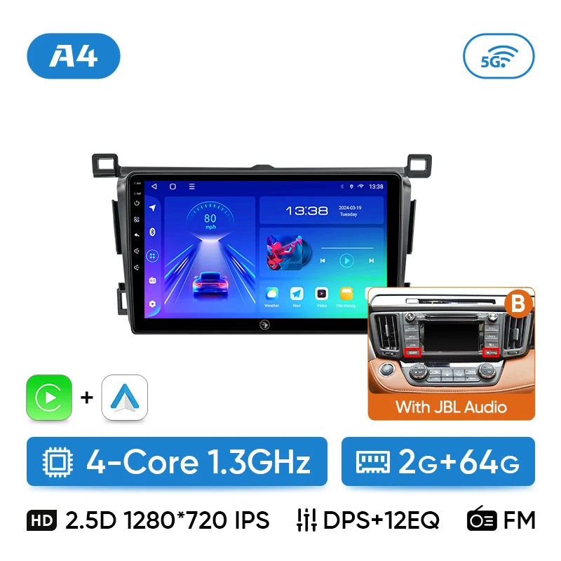 Ainavi Car Radio Multimedia Player For Toyota RAV4 RAV 4 XA40 2013-2019 RHD LHD Android 12 Auto Wireless Carplay Car Stereo DSP