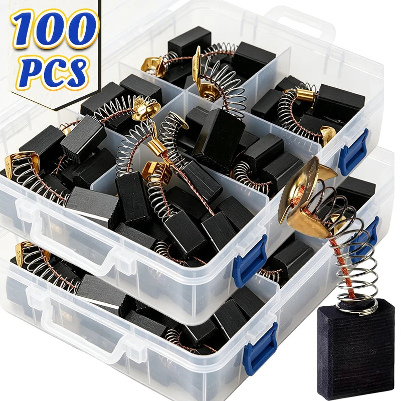 Carbon Brush Repair Kit Power Tool Electric Motor Replacement Parts Chainsaw Hand Drill Angle Grinder Graphite Brush Spring Part