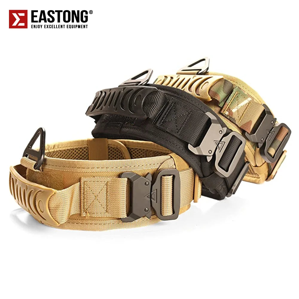 Tactical Reflective Dog Collar - Metal Buckle & Handle