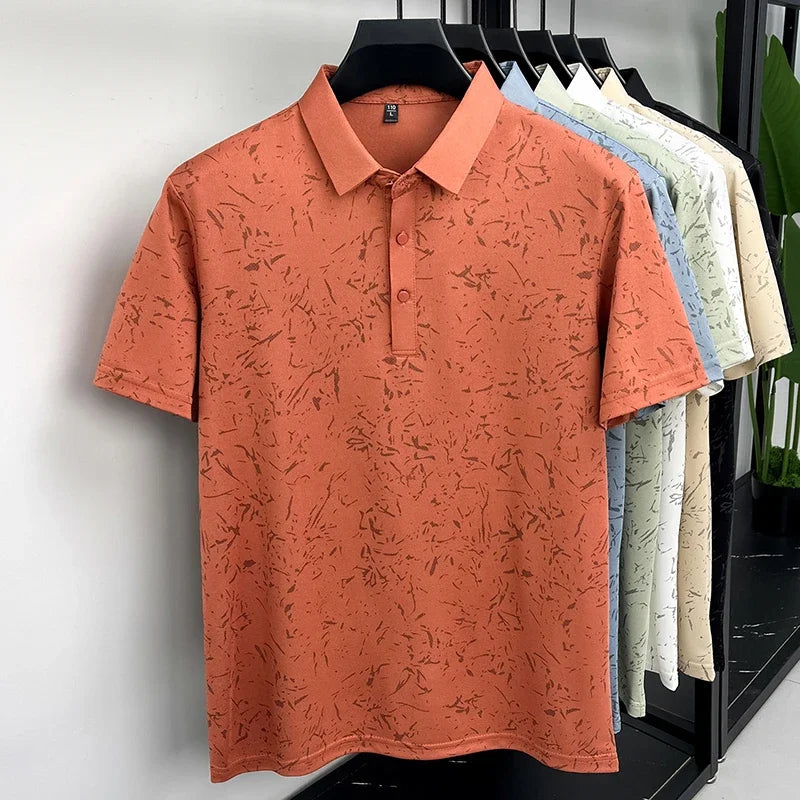 Men's Modern Polo Tee - Printed Pattern, Slim Fit Daily Style