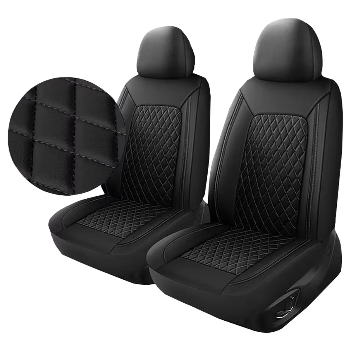 All-Season Quilted Faux Leather Car Seat Covers Universal Fit Most Cars