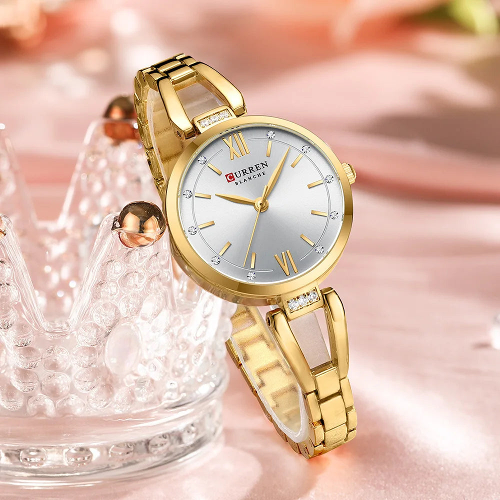Luxury Women's Stainless Steel Quartz Watch - CURREN 9092