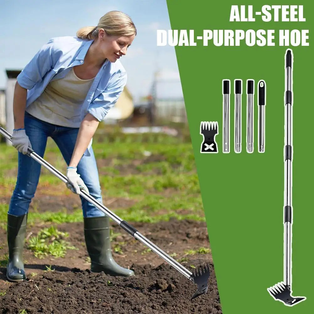 Long-Handle Weed Puller – 2-in-1 Stand-Up Root Remover for No-Bend Lawn Weeding