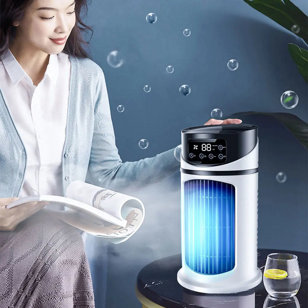 Portable Misting Desk Fan – Quiet Air Cooler with Humidifier & Timer for Home & Office
