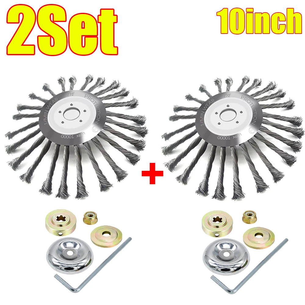 Weed Brush Trimmer Head - Durable Steel Wire Cutter Tool