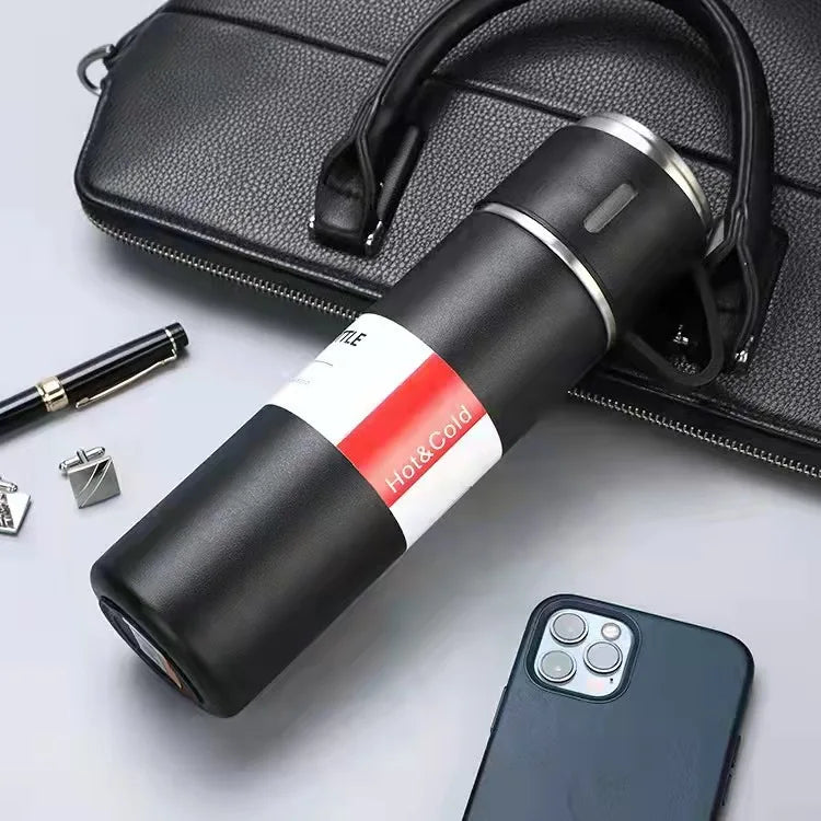Free LOGO 3 In 1 set of  Thermos Mug Leak_Proof Travel Thermo Cup for Tea Water Coffee Thermo Cafe 500ML Double Stainless Steel