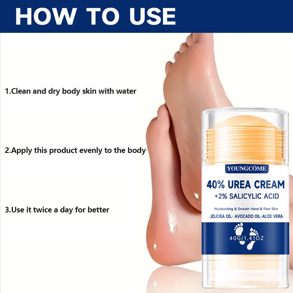 40% Urea Foot Cream +2% Salicylic Acid Moisturizing & Exfoliating, Cracked Heel Repair, Deep Hydration for Dry Feet Long protect