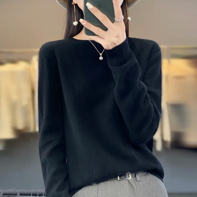 Women's Crew Neck Knit Sweater - Soft Warm Pullover Top - photo 19