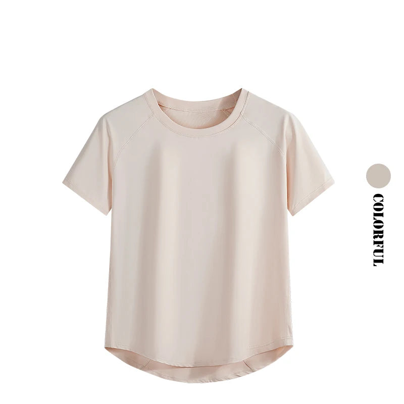 Women's Quick-Dry Sports Tee — Loose Short-Sleeve Running & Gym Top