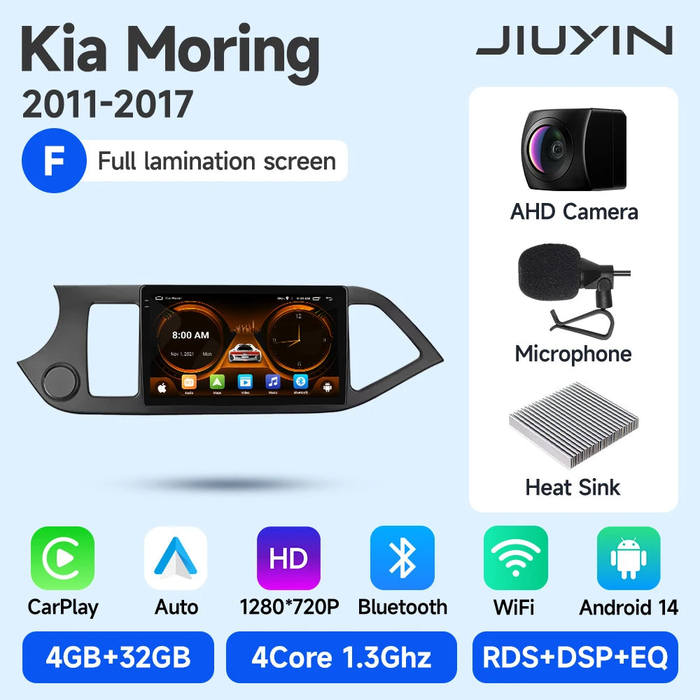 JIUYIN Android 15 Carplay Car Radio Multimidia Video Player For KIA PICANTO Morning 2011-2017 Navigation GPS IPS Head Unit