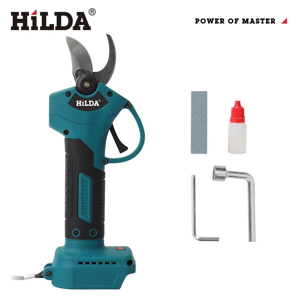 HILDA Cordless Electric Pruning Shears – Brushless Garden Branch Trimmer Compatible with Makita Battery