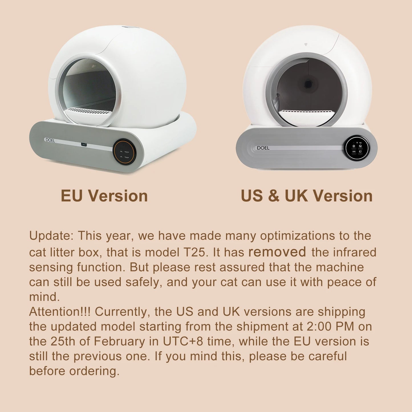 DOEL 65L Self-Cleaning Automatic Cat Litter Box – Smart App Control, WiFi, Trash Bag & Litter Mat Included | White