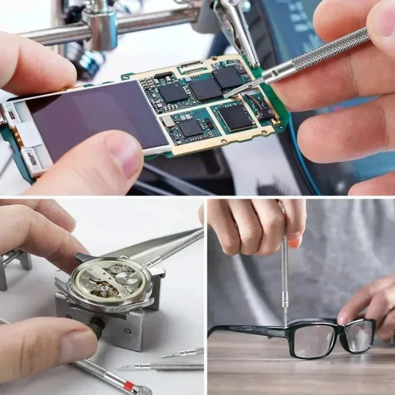 0.8-1.6mm Steel Screwdriver Watch Repairing Tool Portable Band Removal Mini Link Pins Included Watchmaker Equipment