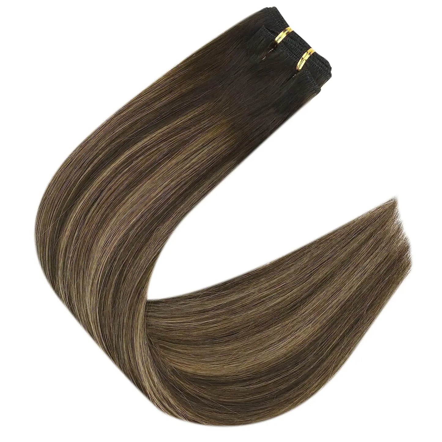 Full Shine Hair Bundles 100% Human Hair Weft Extensions Ombre Blonde Color100g Sew In Silky Straight Remy Skin Double Weft
