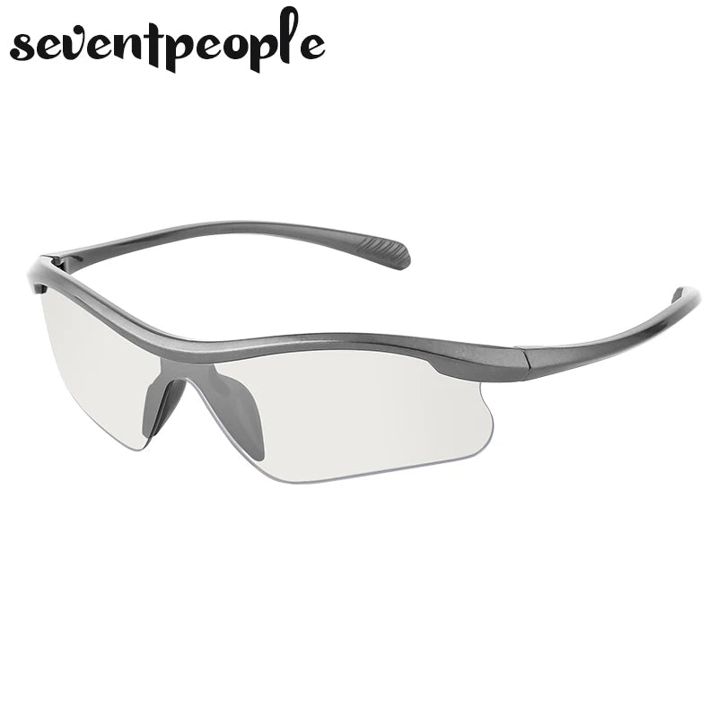 Semi-Rimless Cycling Sunglasses — One-Piece Windproof Lens