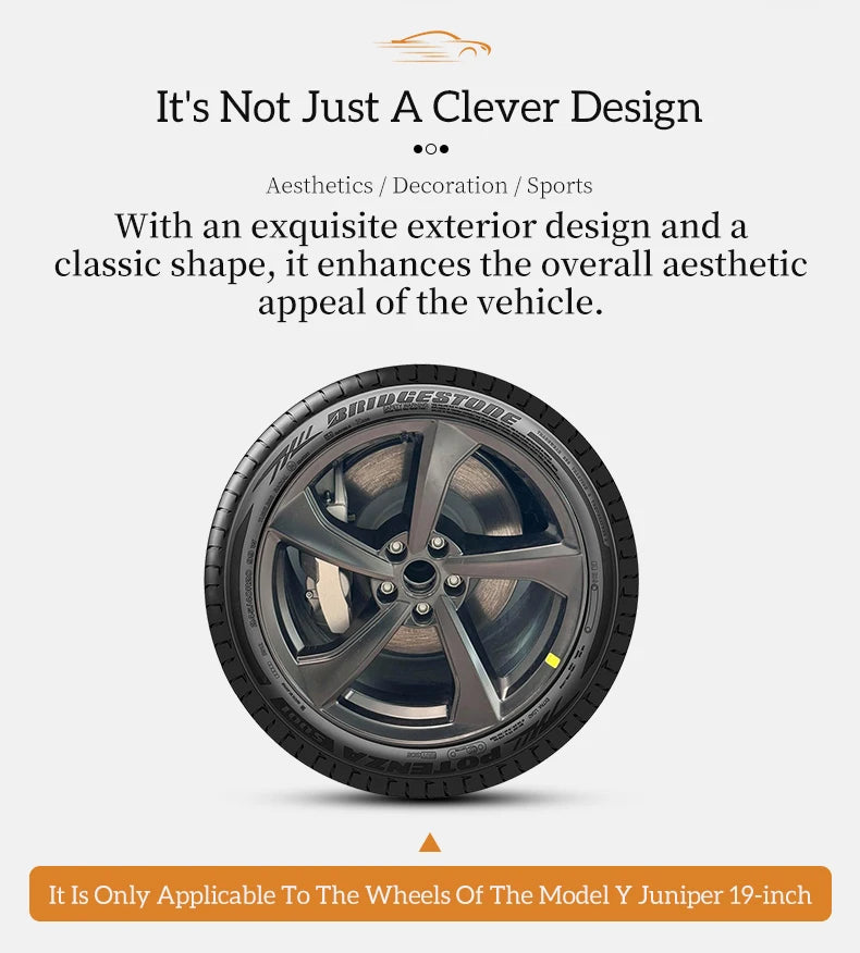 4PCS Wheel Cover for Tesla Model Y Juniper 2026-2026 19 Inch Car Replacement Wheel Cover Automobile Hub Cap Full Rim Car