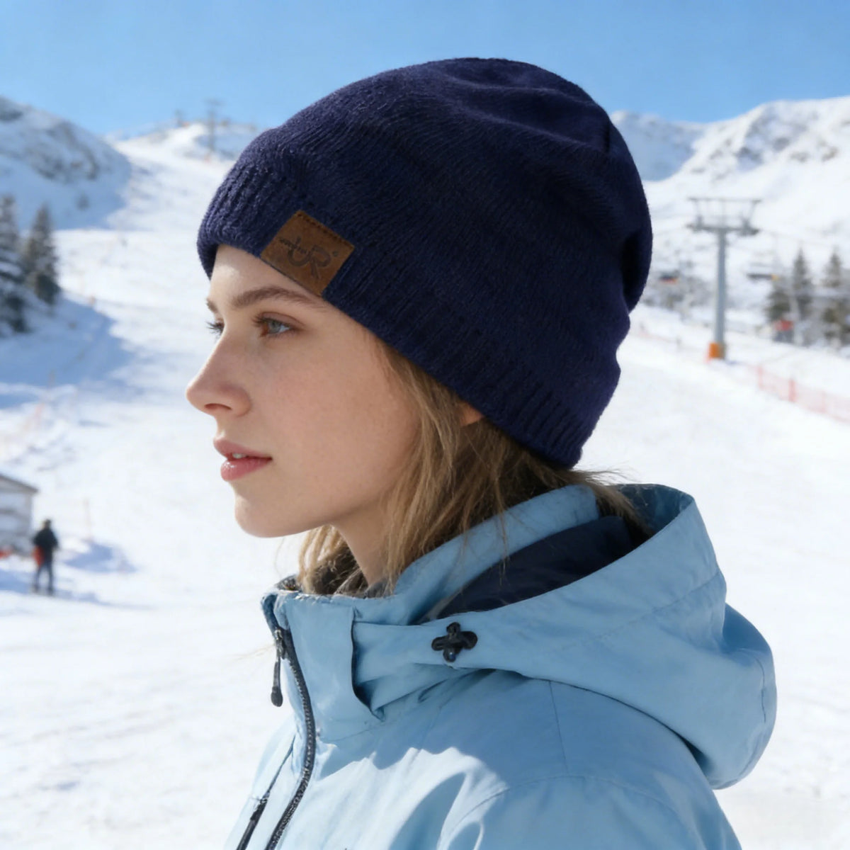 Fleece-Lined Knit Beanie, Unisex Winter Hat