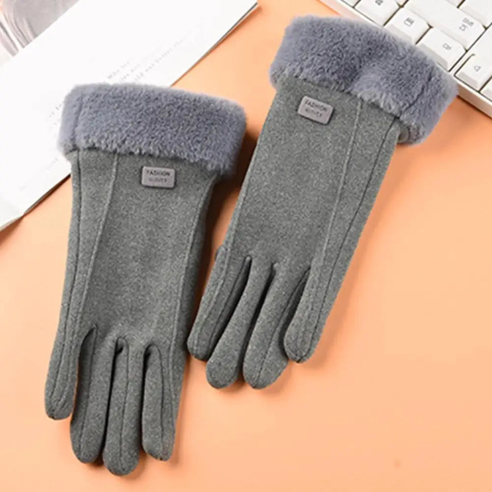 Women's Faux Suede Touchscreen Gloves - Plush Lined Driving Gloves - photo 3
